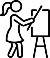 Woman painting as a form of self expression copy space on left Set A vector