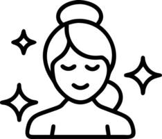 Woman enjoying a spa day with bokeh lights copy space on right Set A vector