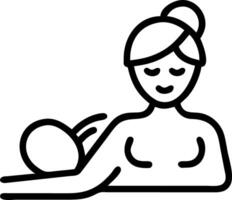 Woman enjoying a relaxing massage on glossy background copy space on right vector