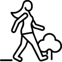 Woman enjoying a relaxing walk in the park copy space on right Set A vector