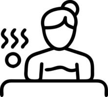 Woman enjoying a hot stone massage with bokeh background copy space on left vector