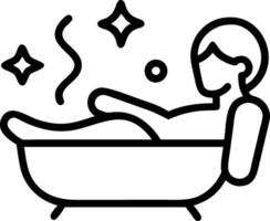 Woman enjoying a relaxing bath with soft abstract elements copy space on right Set A vector