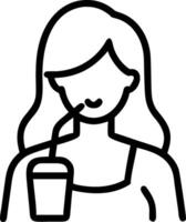 Woman enjoying a healthy smoothie on plain background copy space on left Set A vector