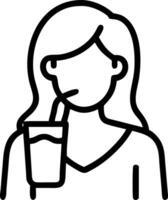 Woman enjoying a healthy smoothie on glossy background copy space on right Set A vector