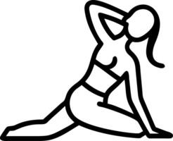 Woman doing stretching exercises with soft abstract background copy space on right Set A vector