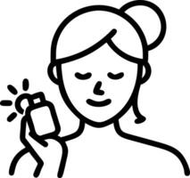 Woman applying sunscreen on plain background copy space on right Set A vector