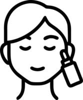 Woman applying face serum on plain background copy space on right Set A vector