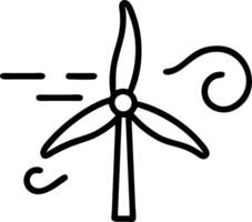 Wind turbine silhouette with wind lines Set A vector