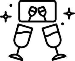 Virtual New Year party Set 5 vector