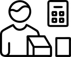Warehouse manager calculating logistics costs on glossy background Set A2 vector
