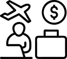 Travel financial analyst tracking expenses on bokeh digital art background Set A vector