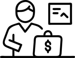 Travel finance manager analyzing expense reports on soft abstract background Set A vector