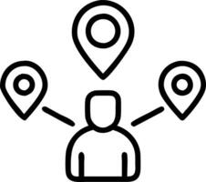 Travel coordinator organizing group trips on futuristic macro background Set A vector