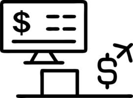 Travel budget analyst tracking expenses on plain background vector