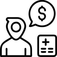 Tour guide calculating tour expenses with clients in a candid setting Set A vector