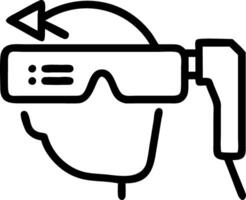 Technician repairing equipment using AR glasses with copy space Set A vector