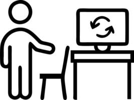 Technician repairing electronic devices for reuse vector