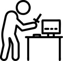 Technician repairing electronic devices for reuse Set 3 vector