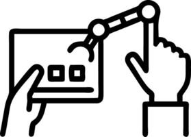 Technician programming energy efficient robotics Set 2 vector
