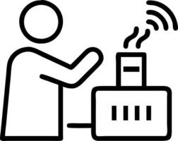 Technician monitoring emissions with digital tools Set A2 vector