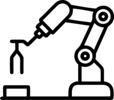 Technician installing automated welding robot in high tech workshop Set A2 vector