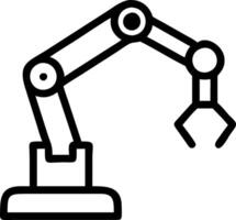 Technician installing automated robotic arm in high tech manufacturing plant Set A vector