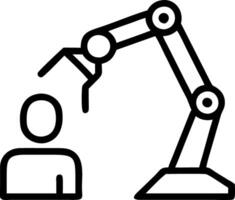 Technician calibrating robotic arm Set 3 vector
