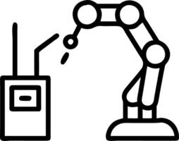 Technician calibrating automated machinery in high tech manufacturing plant Set A vector