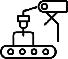 Technician adjusting AI powered camera on conveyor belt Set A vector
