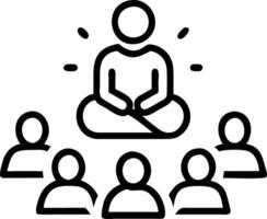 Team practicing group meditation Set A vector