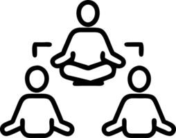 Team practicing group meditation Set A3 vector