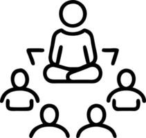 Team practicing group meditation Set A4 vector