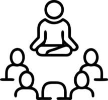 Team practicing group meditation Set A5 vector