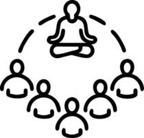 Team practicing group meditation Set A6 vector