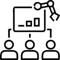 Team of professionals monitoring automated production line on digital screens Set A vector