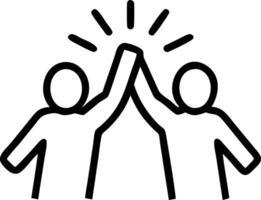 Team members celebrating puzzle completion with high fives candid photo copy space below Set 2 vector