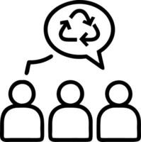 Team meeting discussing waste management in company Set A vector