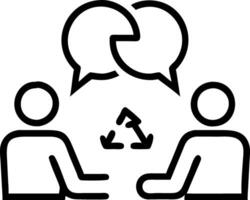 Team discussing recycling program in office lounge with copy space Set A vector