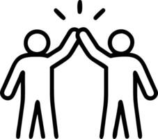 Team celebrating financial milestone with a high five Set A vector