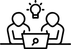 Team brainstorming with laptops on a modern desk soft abstract background copy space on right vector