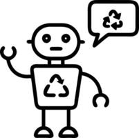 Teacher educating students on recycling robotics Set A vector