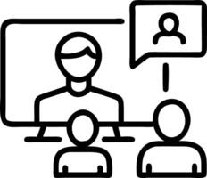 Teacher conducting online class with holographic students and copy space Set A vector