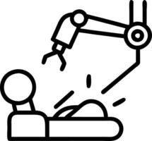 Surgeon operating with AI assistance Set 3 vector