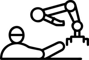 Surgeon operating with AI assistance Set 2 vector