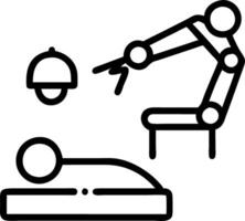 Surgeon operating with AI assistance vector