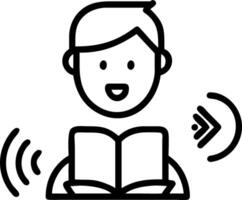 Student using voice assistant device while studying at home with copy space Set A vector