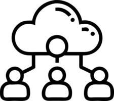 Startup team collaborating with cloud software soft abstract background copy space below vector
