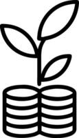Stack of coins sprouting green leaves with soft bokeh background and copy space Set A vector
