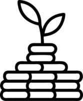 Stack of coins sprouting green leaves with soft bokeh background and copy space Set 2 vector