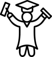 Solo graduate holding diploma with soft abstract background copy space on right Set A vector